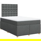 Maison Chic Box spring postelja - Vzmetna postelja z vzmetnico temno siva 120x200 cm blago SL5375, (21903998) | Shoptok.si