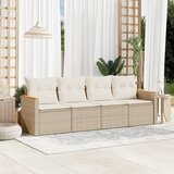 Maison Chic Seti vrtnega pohištva - Vrtna garnitura - Vrtni pohištvo set 4-delna z blazinami bež poli ratan, (21820655) | Shoptok.si
