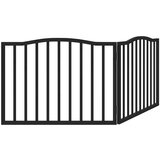 vidaXL Vrata za pse s 2 panela sklopiva crna 160 cm od drva topole | shoptok.hr