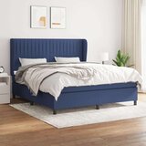  Box spring postelja z vzmetnico modra 160x200 cm blago, (20893219) Cene