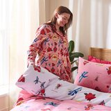 Their Nibs Bela/rožnata bombažna podaljšana posteljnina za zakonsko posteljo 230x220 cm Mon Coeur – | Shoptok.si