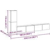  Set TV Kavana od 3 Dijela Crna Hrast Konstruirano Drvo | shoptok.hr