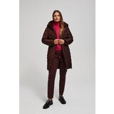 Marisse Long Quilted Jacket With Hood, Brown | ePonuda.com