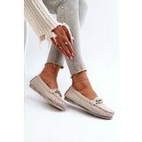 S. BARSKI Women's Leather Moccasins with Beige Decoration S.Barski LR339 | Shoptok.si