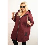 Kesi Włoski Women's Plus Size quilted jacket with a hood and the word HOPE plum Cijene