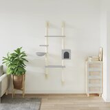  Zidna penjalica za mačke sa stupom za grebanje siva 180 cm | shoptok.hr