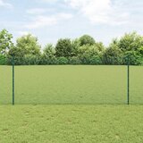 vidaXL Varjena žična ograja z 11 U stebri Zelena 1x25 m Jeklo Cene
