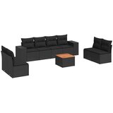  9-dijelni set vrtnih sofa s jastucima crni od poliratana | shoptok.hr