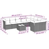  10-dijelni set vrtnih sofa poliratan s jastucima svijetlosivi | shoptok.hr