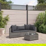  4-dijelni set vrtnih sofa od poliratana s jastucima sivi | shoptok.hr