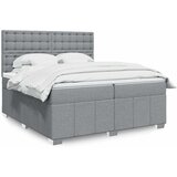  Krevet s oprugama i madracem svjetlosivi 200 x 200cm od tkanine | shoptok.hr