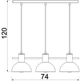 Plavi luster na lanku ESTATE MINI 3xE27/15W/230V | Eponuda.com
