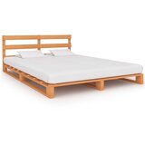 vidaXL Posteljni okvir iz palet rjava trdna borovina 200x200 cm | Shoptok.si
