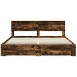  Okvir za krevet s uzglavljem Dimljeni hrast 200 x 200 cm | shoptok.hr