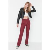 Trendyol Burgundy High Waist Slim Flare Jeans | Shoptok.si