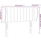 vidaXL Uzglavlje s ušima svjetlosivo 83x23x78/88 cm baršunasto | shoptok.hr