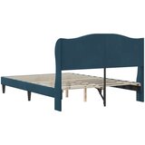  Krevetna konstrukcija s uzglavljem Plava 140 x 200 cm Baršun | shoptok.hr