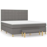  Box spring postelja z vzmetnico temno siva 180x200 cm blago, (20761144) | Shoptok.si
