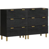 vidaXL Komoda 2 kosa črn 60x33x75 cm inženirski les | Shoptok.si