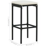 Poli 3-dijelni barski set od poliratana crni | shoptok.hr