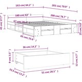  Okvir kreveta s ladicama siva boja betona 160x200 cm drveni | shoptok.hr