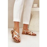 Zazoo Leather Flat Sandals With Intertwined Straps | Shoptok.si