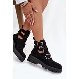 Boto Women's ankle boots with straps and silver clips Black Helisse | shoptok.hr