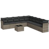  10-dijelni set vrtnih sofa od poliratana s jastucima sivi | shoptok.hr