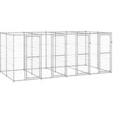 vidaXL Zunanji pasji boks pocinkano jeklo 9,68 m² | Shoptok.si