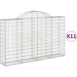  Lučne gabionske košare 11kom 200x30x120/140cm pocinčano željezo | shoptok.hr
