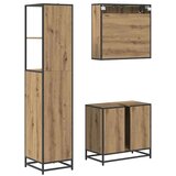 vidaXL Komplet pohištva za kopalnico s predalom 3 pcs artisan hrast | Shoptok.si