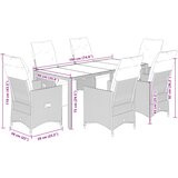  7-dijelni vrtni bistro set od poliratana s jastucima sivi | shoptok.hr