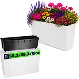 KADAX Vrtni lonec + vložek Visoko stojalo za rože Rože 19 x 56 Sijajno bela, (5000353129) | Shoptok.si