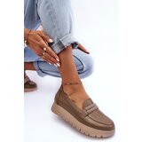 Boto Leather Platform Shoes with Ornamentation Beige Lehira | ePonuda.com
