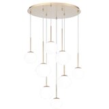  Ondaluce - Visilica na sajli JEWEL 8xE14/10W/230V prečnik 70 cm zlatna/bela | Eponuda.com