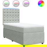 Maison Chic Box spring postelja - Vzmetna postelja z vzmetnico svetlo siva 90x200 cm žamet SL4205, (21906611) | Shoptok.si