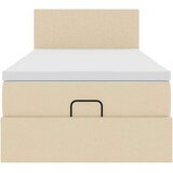  Otomanski krevet s madracem i LED krem 90x200 cm tkanine | shoptok.hr