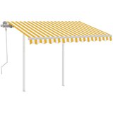  Tenda na ručno uvlačenje sa stupovima 3 5 x 2 5 m žuto-bijela | shoptok.hr