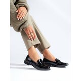 SHELOVET Black lacquered shoes for women Cene