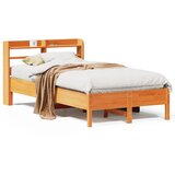 vidaXL Posteljni okvir brez vzmetnice voščeno rjav 120x190 cm borovina Cene