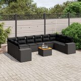  11-dijelni set vrtnih sofa od poliratana s jastucima crni | shoptok.hr