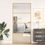 Sobna Notranja vrata ozka zlata 93x201,5cm kaljeno steklo in aluminij, (20983230) | Shoptok.si