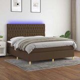  box spring s madracem LED tamnosmeđi 180x200 cm tkanina | shoptok.hr