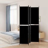 vidaXL Paravan 3-delni 150x220 cm črna blago Cene
