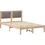 vidaXL Krevetni okvir s tapiciranim uzglavljem Sivo-smeđa 120 x 200 cm | shoptok.hr