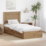  Krevetna konstrukcija s ladicama Umjetnički hrast 100 x 200 cm | shoptok.hr