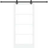  Klizna vrata Bijelo 93 x 202 cm Masivna borovina i staklo | shoptok.hr