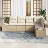 Sjedeća garnitura za vrt 5 kom. Bež poliratan 264 x 154 x 85 cm | Shoptok.si