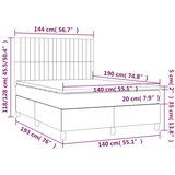  Box spring postelja z vzmetnico moder 140x190 cm blago, (20895241) | Shoptok.si