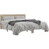 Furnova Posteljni okvir sonoma hrast 150x200 cm inž. les in kovina, (21934817) | Shoptok.si
